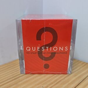 Red Conversation Starter Card Deck - 3 Questions to Spark Talks